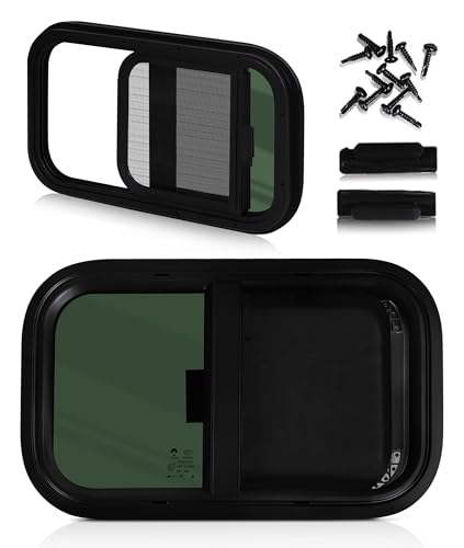 Gugxiom Wohnmobil-Fenster, Abgerundete Ecken, Wasserdicht, Versiegelt, Ersatz für Wohnmobil-Fenster, Glatt Poliert, Öffnungsgröße 500 X 300 Mm, Wohnmobil-Push-Pull-Fenster für