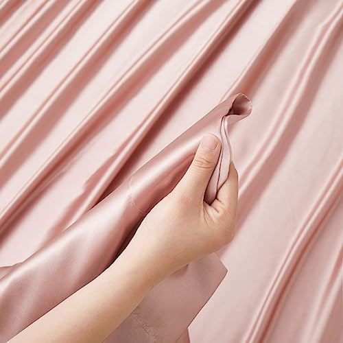 Image of Ersmak Satin Flat Sheet Only, Single Flat Sheet Twin, Luxury & Ultra Soft Silky Bedding Top Sheet for Twin Mattress - Champagne