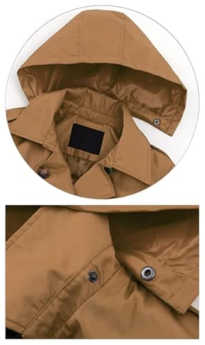 Chrisuno Trench Coats For Women Long Waterproof Hooded Belted Hood Belt Double Breasted Camel L #TOP3