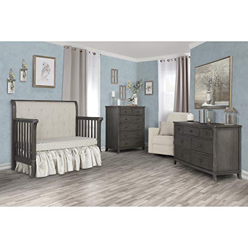 Evolur Signature Amsterdam 5-In-1 Convertible Crib, Smokey Brushed Grey #TOP3