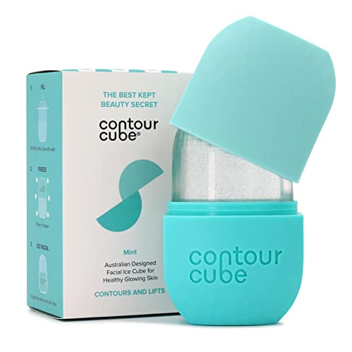 Contour Cube Original - Ice Roller for Sculpting & De-Puffing - Face Ice Roller & Massager with BPA-Free Silicone - Ice Mold for Face - Skin Care Tools for Daily Skincare (180ml) - Mint
