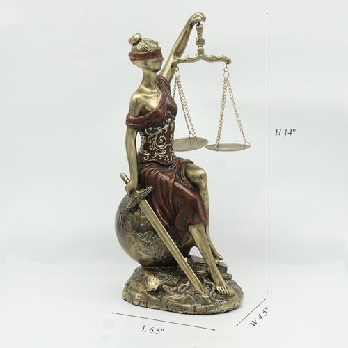 Estatua Themis Diosa Romana de Justicia en Resina 14" miniatura 2