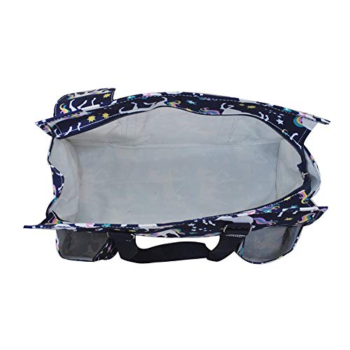 NGIL Utility Water Resistant Tote Bag, Top Zipper Closure, Perfect Gifts for Working Women, Nurses, Gym bag (Unicorn Print-Navy)4