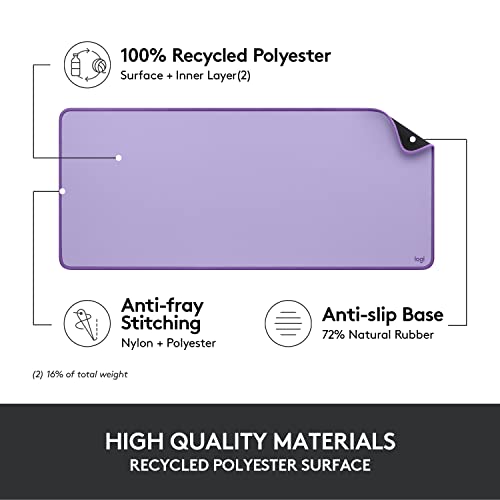 Desk Mat - Studio Series, Multifunzione, Tappetino per Mouse Esteso, Protezione Scrivania da Ufficio con Base in Gomma, Resistente ai Versamenti - Viola - Mousepad - Immagine 3
