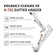 50 Pack Gutter Hangers, Gutter Hangers 5 Inch, Rain Gutter Hangers, Heavy Duty Gutter Hangers with a Pre Inserted Rust Resistant Screw, Hidden Gutter Hangers for 5