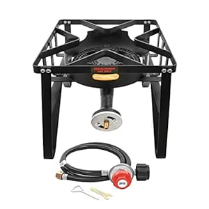 Concord deluxe banjo single propane burner 200000 btu portable outdoor stove for camping cookinghome brewingmaking sauces 16 square  urban country home decor