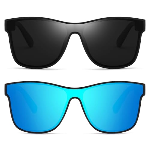 Image of DUBERY Fashion Polarized Sunglasses for Women Men 100% UV Protection Trendy Siamese Lens Shades D8030