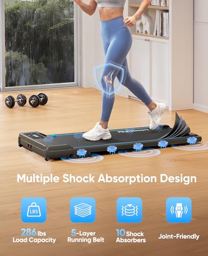 RUNIMON Walking Pad with Incline — 5-in-1 Under-Desk Treadmill (0–5 mph, Manual 7%/9% Incline) — view 5