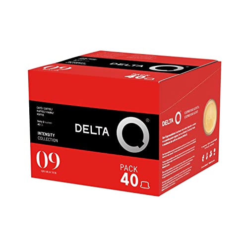Delta Cafés - Delta Q - Cápsulas de Café Molido Qharacter - Espresso Intenso con Notas de Caramelo y Frutos Secos - Intensidad 9 - Molido Natural - 80 Cápsulas