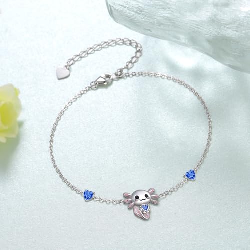Axolotl Bracelet 925 Sterling Silver Cute Animal Bracelet Axolotl Jewelry Gift for Women3