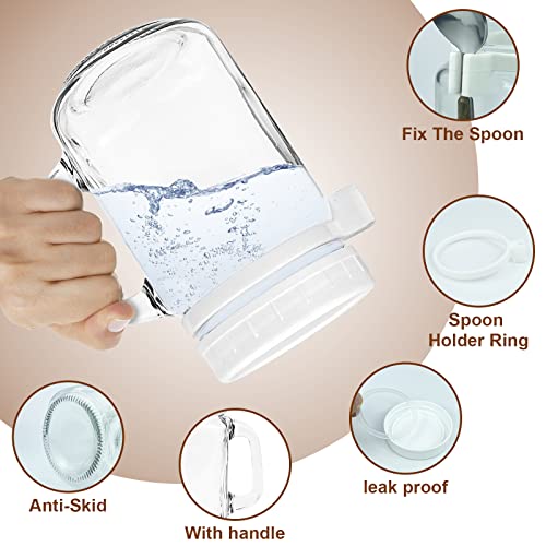 Aiheart Overnight Oats Containers With Lid And Spoons,16Oz Glass Overnight Oats Jars With Handle,Mason Overnight Oatsjar,Yogurt Cup,Cereal,Milk,Vegetables Storage Container(2Pack) #TOP1