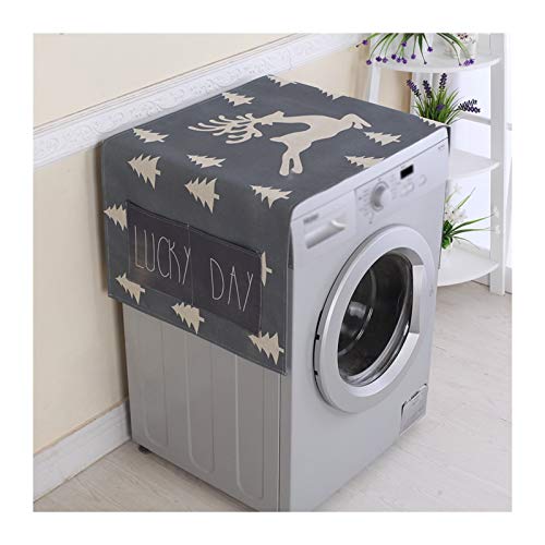 Washing Machine Cover Anti-Slip Washer Covers, Fridge Dust Cover, Anti-Slip Fabric Top Cover for Washer Dryer, with 4 Storage Bags for Home Appliances (Color : C)