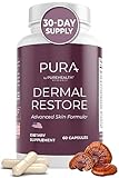 Dermal Restore by PURA - Skin Rejuvenating Supplement - Nourishes, Plumps Wrinkles, Repairs, Moisturizes, Protects, Fades Dark Spots, & Helps with Premature Aging Naturally, 60 Capsules