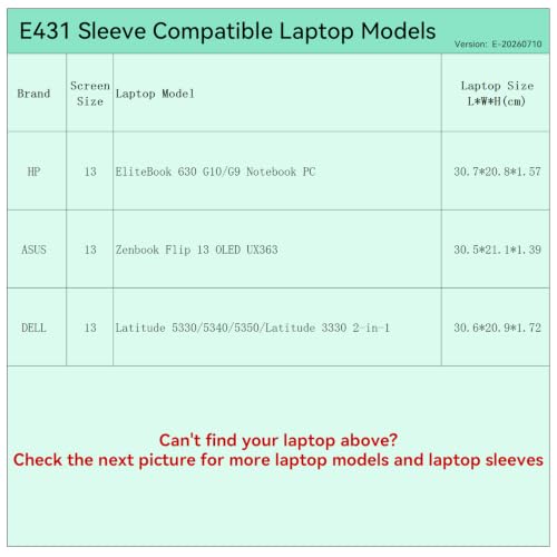 Image of Smatree Elite Laptop Sleeve for 13 inch HP /ASUS /DELL | for 13 inch HP EliteBook 630 G10 /G9, ASUS Zenbook Flip 13 OLED, DELL Latitude, Protective Laptop Case with Pocket(E431)
