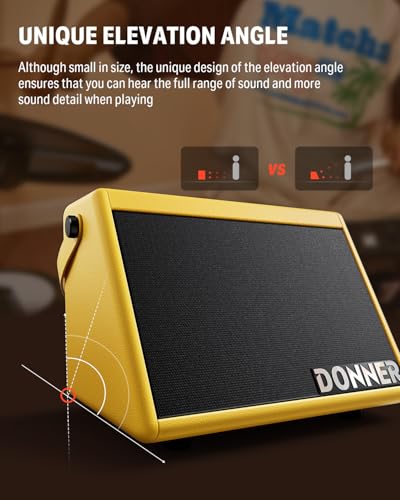 Donner Electric Drum Speaker 20W, Wireless Small Amp for Electronic Drum Sets & Keyboards, DDA-20 Portable for Home Practice & Outdoor Performance (Yellow) - image 7