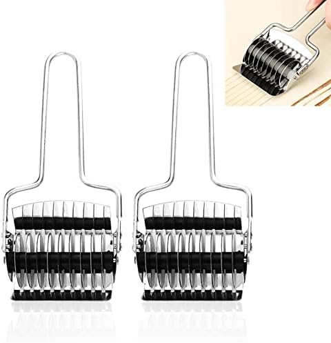 Rotella Manuale per Pasta,2 Pezzi Tagliapasta a Rullo in Acciaio Inossidabile,16x7cm Taglierino per Tagliatelle Ravioli per Taglierino con Manico Comfort Antiscivolo,per Utensili da Cucina
