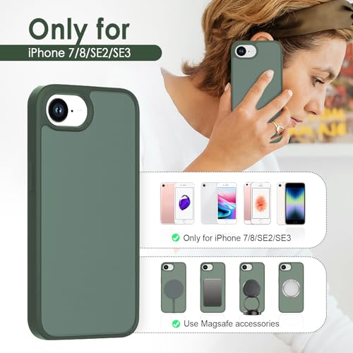 Image of TENOC Phone Case Compatible with iPhone SE (2nd 2020 and 3rd 2022 Generation) & iPhone 7 & iPhone 8, Forest Green Case Translucent Protective Bumper Matte Hard Back Cover for 4.7 Inch
