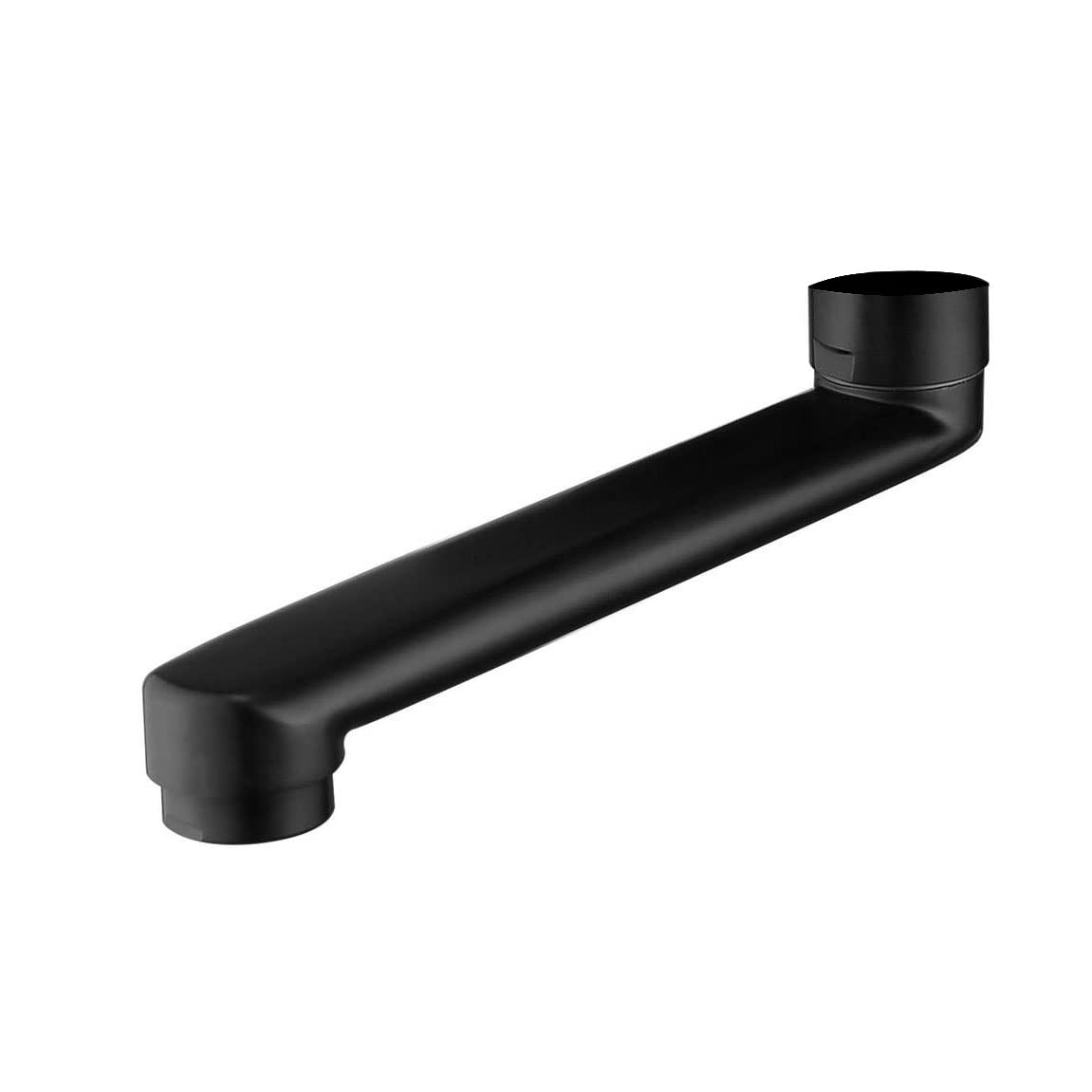HomeLava Bocca lunga 30 cm, Bocca girevole adatta per rubinetteria a parete, Acciaio inossidabile, Nero