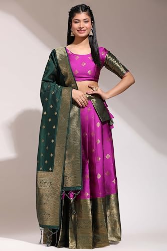 Image of Traditional South Indian pattu Lehenga Choli for Women