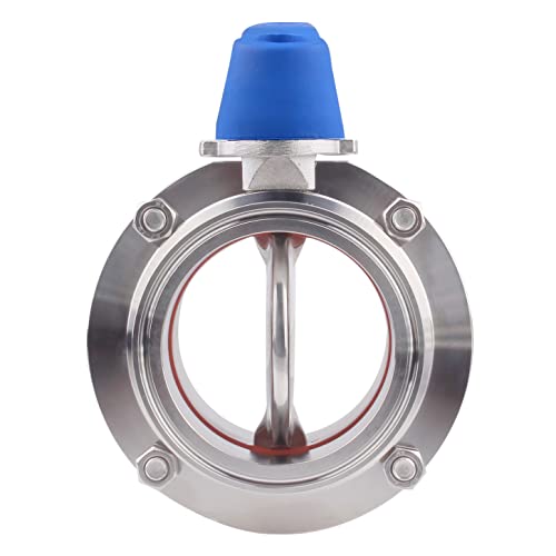 DERNORD Butterfly Valve with Blue Trigger Handle Stainless Steel 304