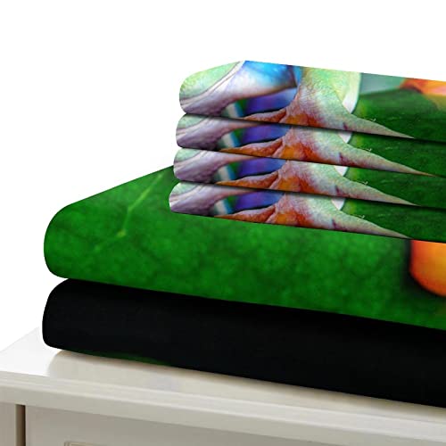 Housse de couette grenouille 3D drap de lit microfibre doux double taille 200x200 - 6
