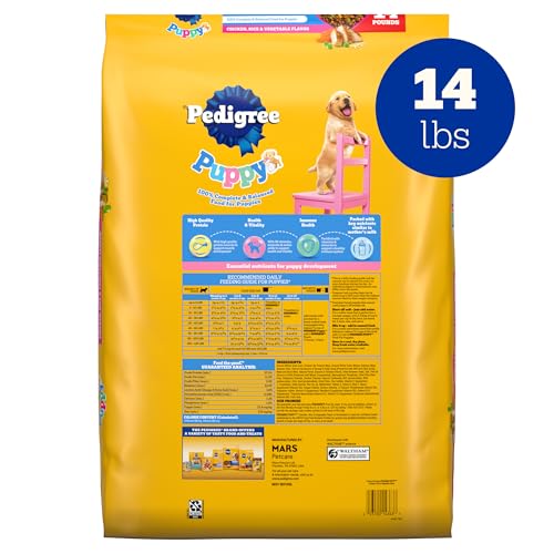 Image of Pedigree Puppy Dry Puppy Food, Chicken, Rice, and Vegetable Flavor, 14 lb. Bag