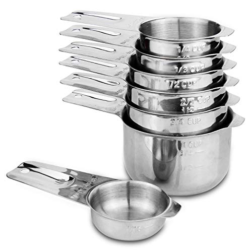 Image of 7-Piece 18 /8 Stainless Steel Measuring Cups Set, Silver