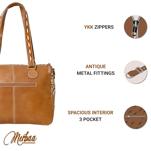 Image of Merbaa Leopard Print Tote Purse - Designer Shoulder Handbag for Women - Elegant Animal Pattern Bag