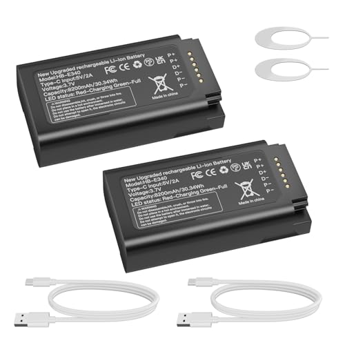 OHZHAO 2 Pack 2026 Upgraded 8200mAh E340 Battery Compatible with eufy Video Doorbell E340 High Capacity Replacement Backup Battery with Type-C Charge Cable