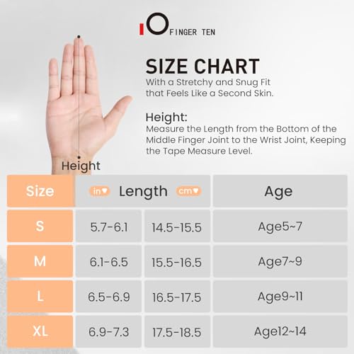Finger Ten Horse Riding Gloves Kids Boys Girls Youth 1 Pair, Bike Gardening Cycling Hiking Gloves Full Finger thumb #5