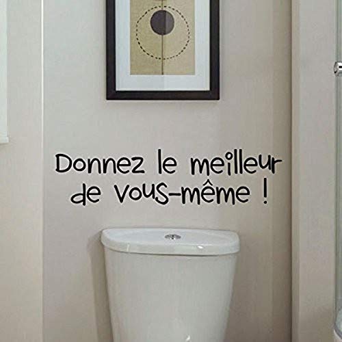 Sticker adhésif Mural Citation noir| Sticker Autocollant Citation DONNEZ LE MEILLEUR DE VOUS-MÊME - Décoration Murale Salon | Imperméable/Amovible - 15 x...