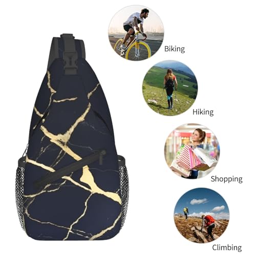 Mochila tipo sling estampado mármol para día a día miniatura 6