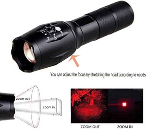 XLENTGEN 300 Yard Red Hunting Light Kit Zoomable Rechargeable with Switch - image 6