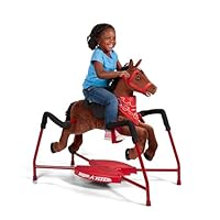 Radio Flyer Plush Rocking Horse for Ages 2-6, Interactive Riding Pony with Sound Effects, Stable Base, Child-Safe Design, Soft Plush Body, Durable Construction, Child Ride On Toy for Indoor Play