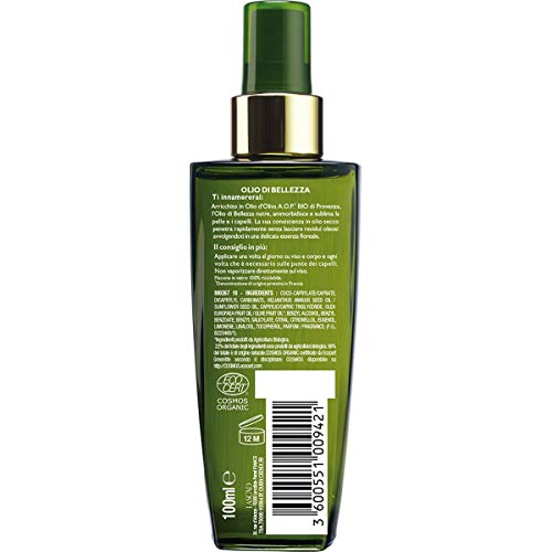 Tesori di Provenza Organic Multi Purpose Oil Dry Oil for Body and Hair Organic Olive Oil Rich in Antioxidant Polyphenols 100ml - Image 2