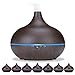 Produktbild Aroma Diffuser 500ml Ultraschall Kalter Nebel Luftbefeuchter Aromatherapie Diffuser mit 7 Farben LED und Fernbedienung 4 Zeitmodi Wasserlose Power-off für Zuhause Büro Yoga Spa Dunkle Holzmaserung