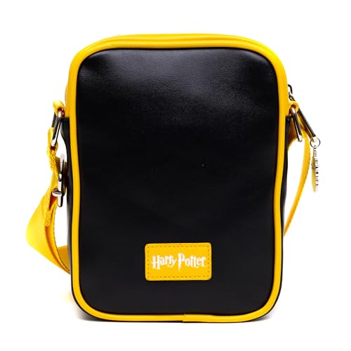 Image of The Wizarding World of Harry Potter Bag, Crossbody, Harry Potter Hogwarts School Hufflepuff Uniform Embroidered, Vegan Leather
