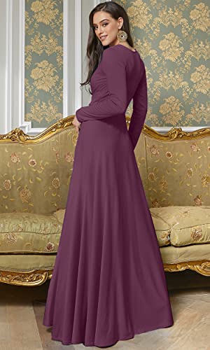 Image of KOH KOH Womens Long Sleeve Flowy Modest Elegant Evening Maxi Dress Gown
