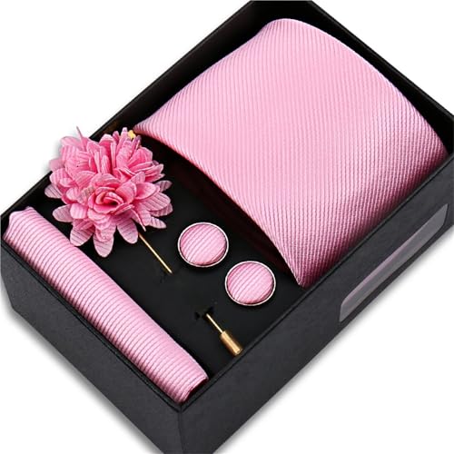 Set de Corbata para Hombre con Pin Floral y Gemelos