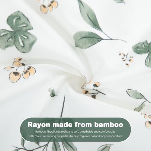 Image of Mosebears Unisex Rayon Made from Bamboo Sleep Sack with 2-Way Zipper,2.5 Tog Baby Winter Sleep Sack(Plant,6-18 Months)