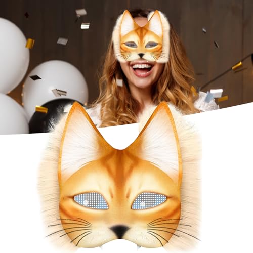 Masque de chat vierge pour cosplay avec feutrine et maille oculaire - 3