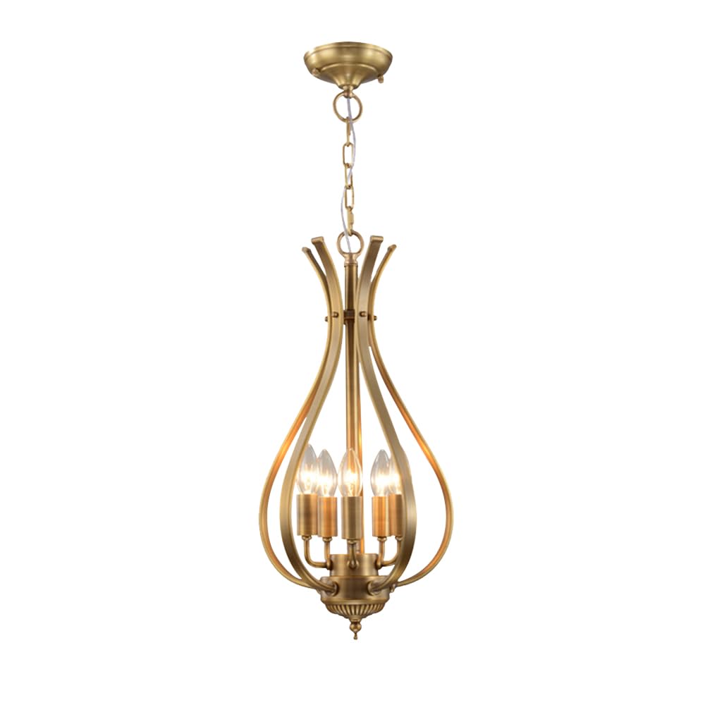 Lampe suspendue en laiton vintage et chic style candélabre d'intérieur pour chambre raffinée