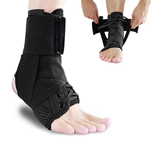 Lace Ankle Stabilizer Brace, Women Men Breathable Adjustable Foot Support Wrap for Sport, Ankle Sprain, Plantar Fasciitis, Injury Recovery