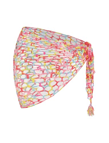 Image of ZAFUL Women's Sarong Coverups Beach Wrap Sheer Bikini Cover Up Mini Skirt | Wraps Swimwear, Cover Ups for Swimwear, Multi-Wear, Texture, Floral