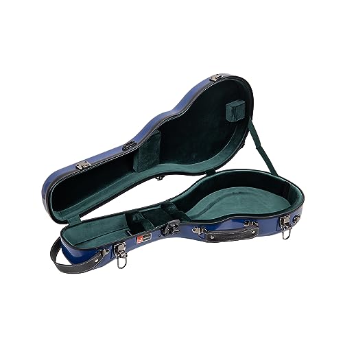 Image of Crossrock Case - Fiberglass Mandolin Case - Fits Both A & F Styles - Padded Straps, Accessory Compartment, Fixed & Removable Padding - Includes TSA Lock - Navy Blue