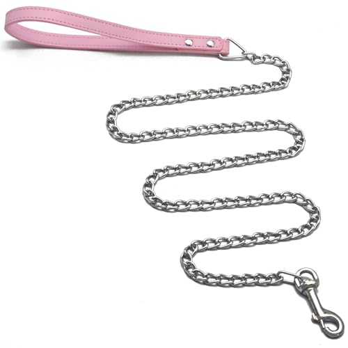 Goliton misura piccola e media, per cani di grandi dimensioni, in pelle PU, con laccetto (Rosa)