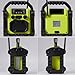 Bingxue Jobsite Radio Bluetooth Speaker, 30W IPX 66 Waterproof FM Clock Radio Portable with LED Lights, Anticollision FM Radios for Constrution Site/Outdoor/Fishing/Party/Camping（Yellow）