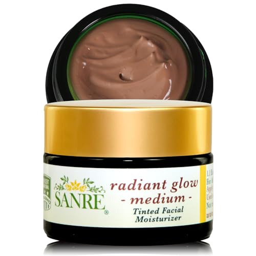 SanRe Organic Skinfood - Radiant Glow Medium - Organic Tinted Facial Moisturizer For All Skin Types