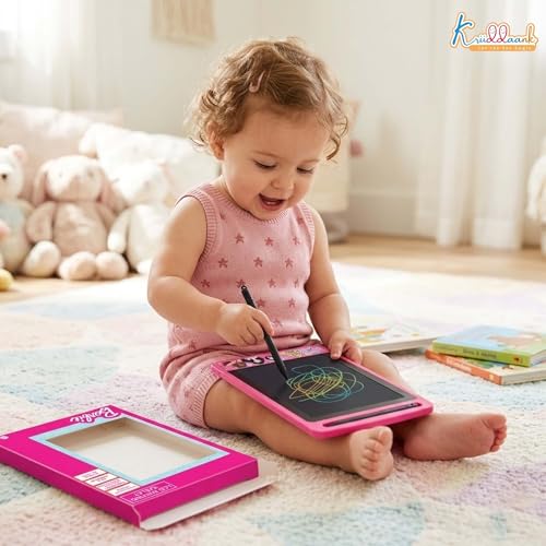 Image of Barbie LCD Writing Tablet for Kids -10-inch Portable Digital Drawing Pad, Pink Electronic E-Writer & Erasable Doodle Board, Eco-Friendly Educational Toy for Girls 3+, One-Key Clear Function