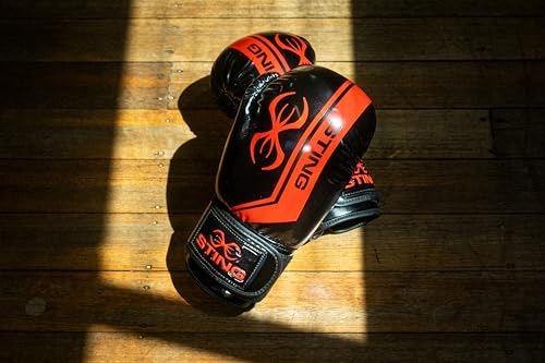 Image of STING Boxing - Armalite Boxing Gloves | for Competition & Training (16OZ, Black /RED)